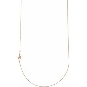14K Rose Lightning Bolt 18" Necklace