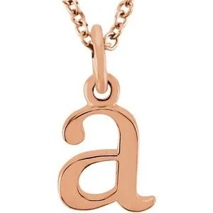 14K Rose Lowercase Initial a 16" Necklace