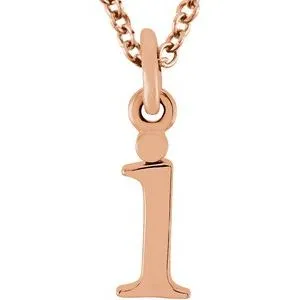 14K Rose Lowercase Initial i 16" Necklace