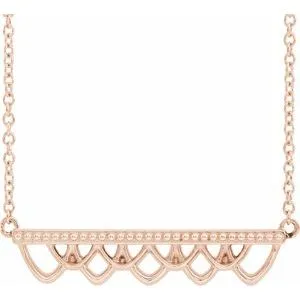 14K Rose Vintage-Inspired Bar 18" Necklace
