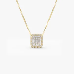 14k Unique Baguette Diamond Statement Necklace