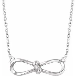 14K White Bow 18" Necklace