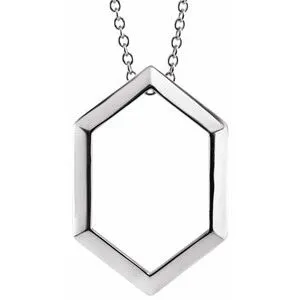 14K White Geometric 16-18" Necklace