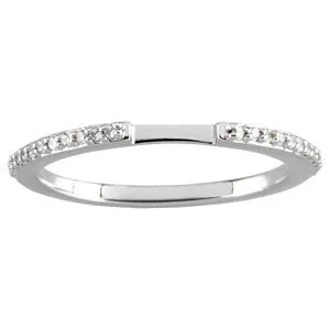 14k White Gold 1/8 CTW Diamond Band for 5X5MM Engagement, Size 7