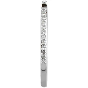 14k White Gold 1/8 CTW Diamond Band for 5X5MM Engagement, Size 7
