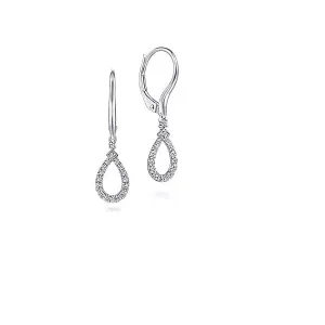 14K White Gold .24cttw Diamond Pear Shaped Drop Earrings