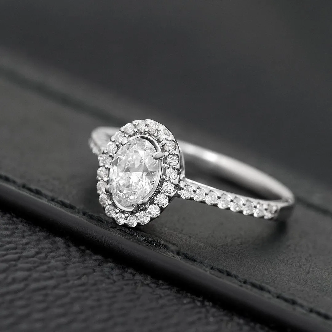 14k White Gold Diamond Engagement Ring in 0.5 Ctw