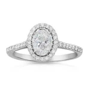 14k White Gold Diamond Engagement Ring in 0.5 Ctw