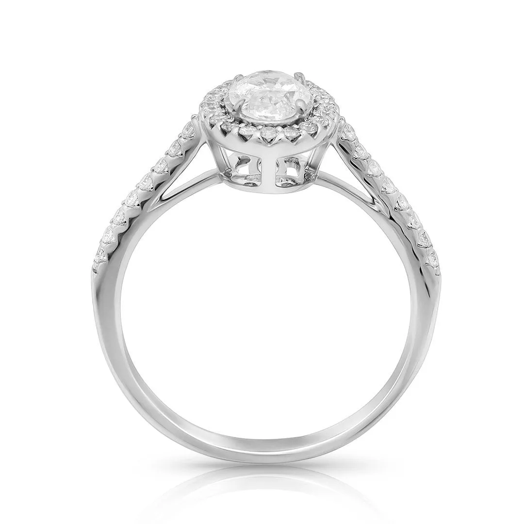 14k White Gold Diamond Engagement Ring in 0.5 Ctw