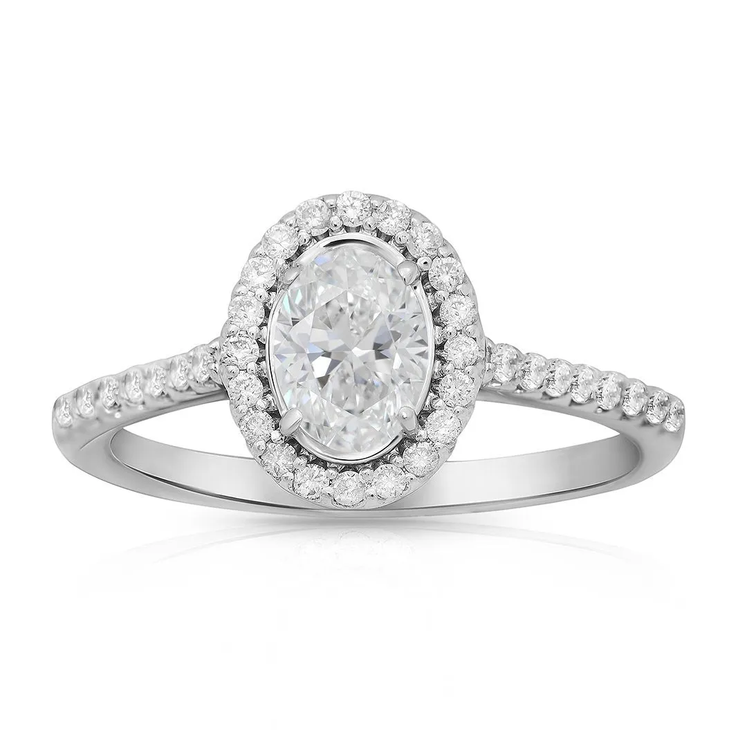 14k White Gold Diamond Engagement Ring in 0.5 Ctw