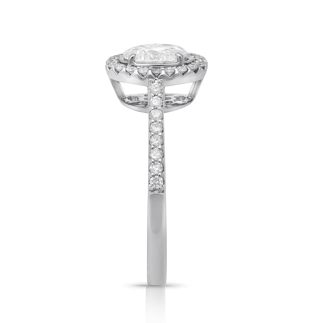 14k White Gold Diamond Engagement Ring in 0.5 Ctw