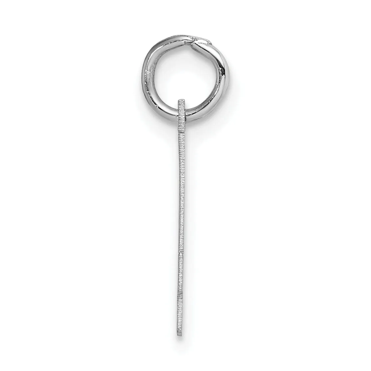 14k White Gold Satin Brush Finish Small Size Number 4 Charm Pendant