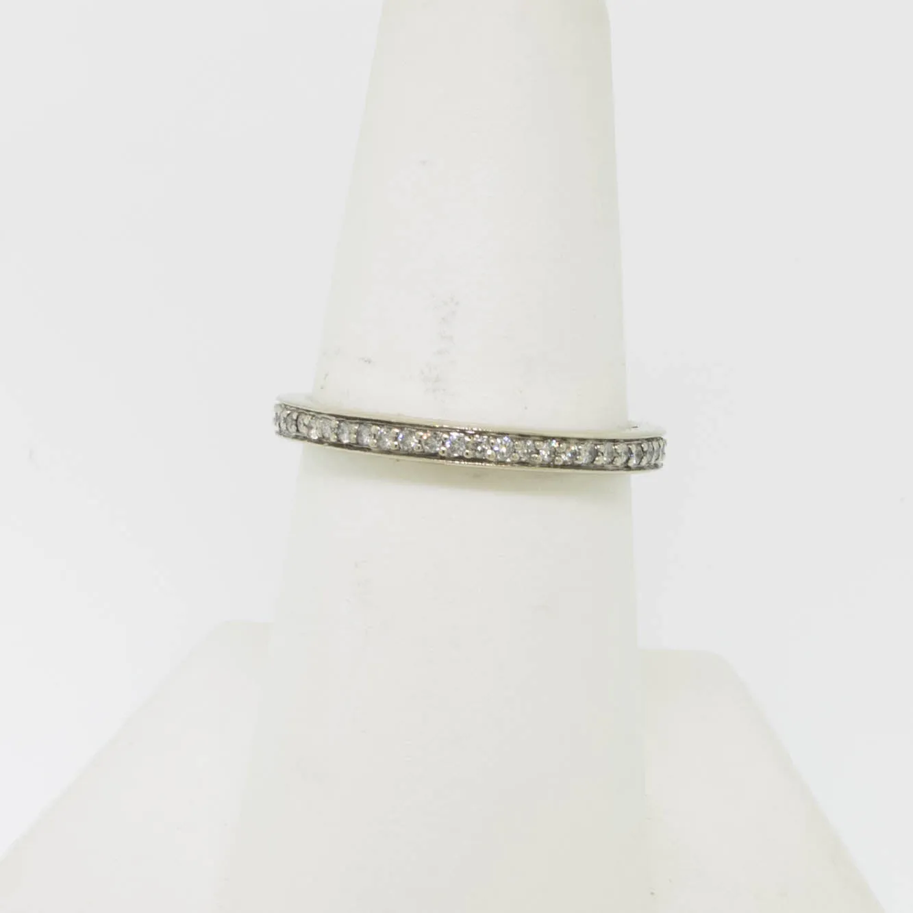 14K White Gold Wedding Set (Engagement and Band) Diamond Size 7 Preowned
