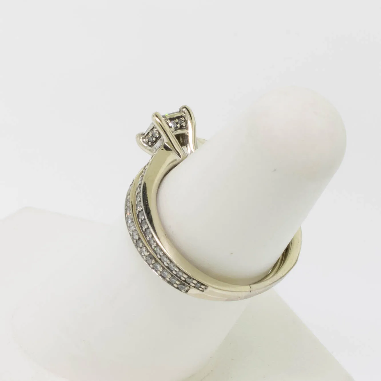 14K White Gold Wedding Set (Engagement and Band) Diamond Size 7 Preowned