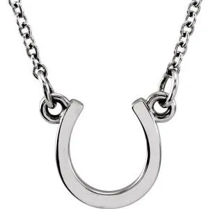 14K White Tiny Posh® Horseshoe 16-18" Necklace