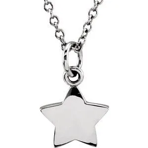 14K White Tiny Posh® Star 16-18" Necklace
