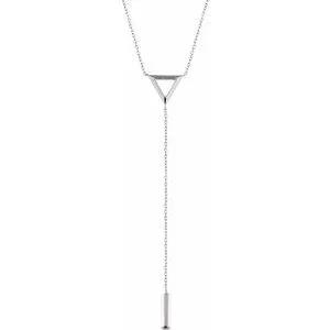 14K White Triangle & Bar Y 16-18" Necklace