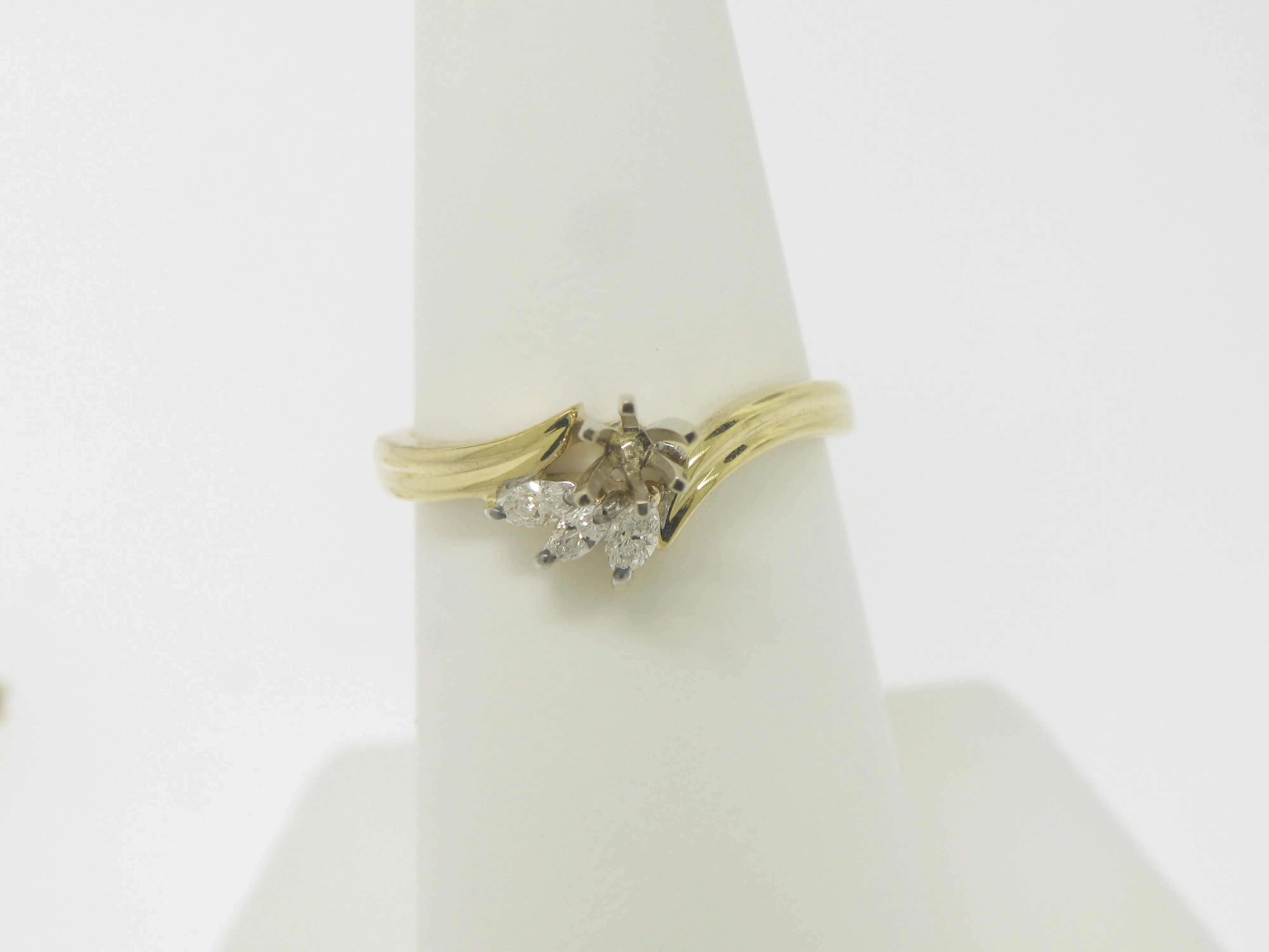 14K Yellow Gold Diamond Wedding Band and Engagement Ring