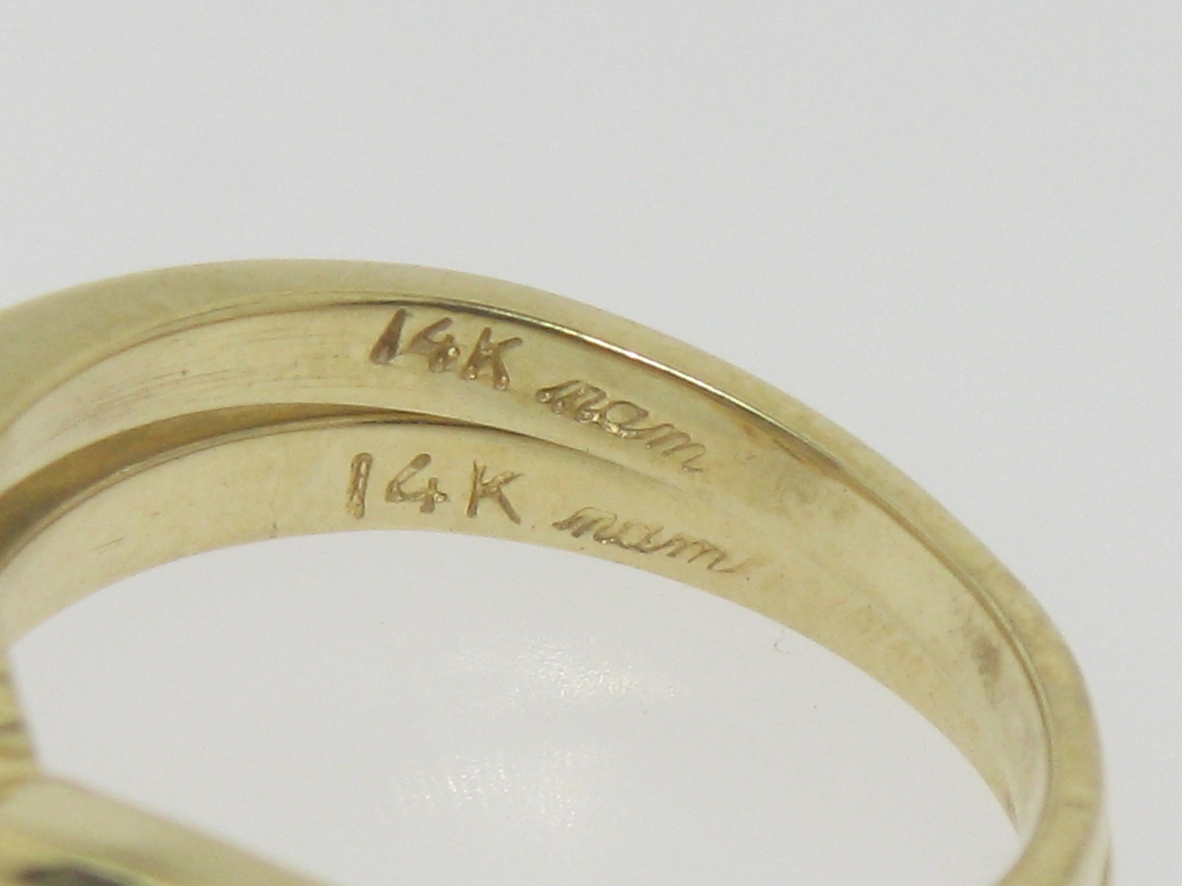 14K Yellow Gold Diamond Wedding Band and Engagement Ring
