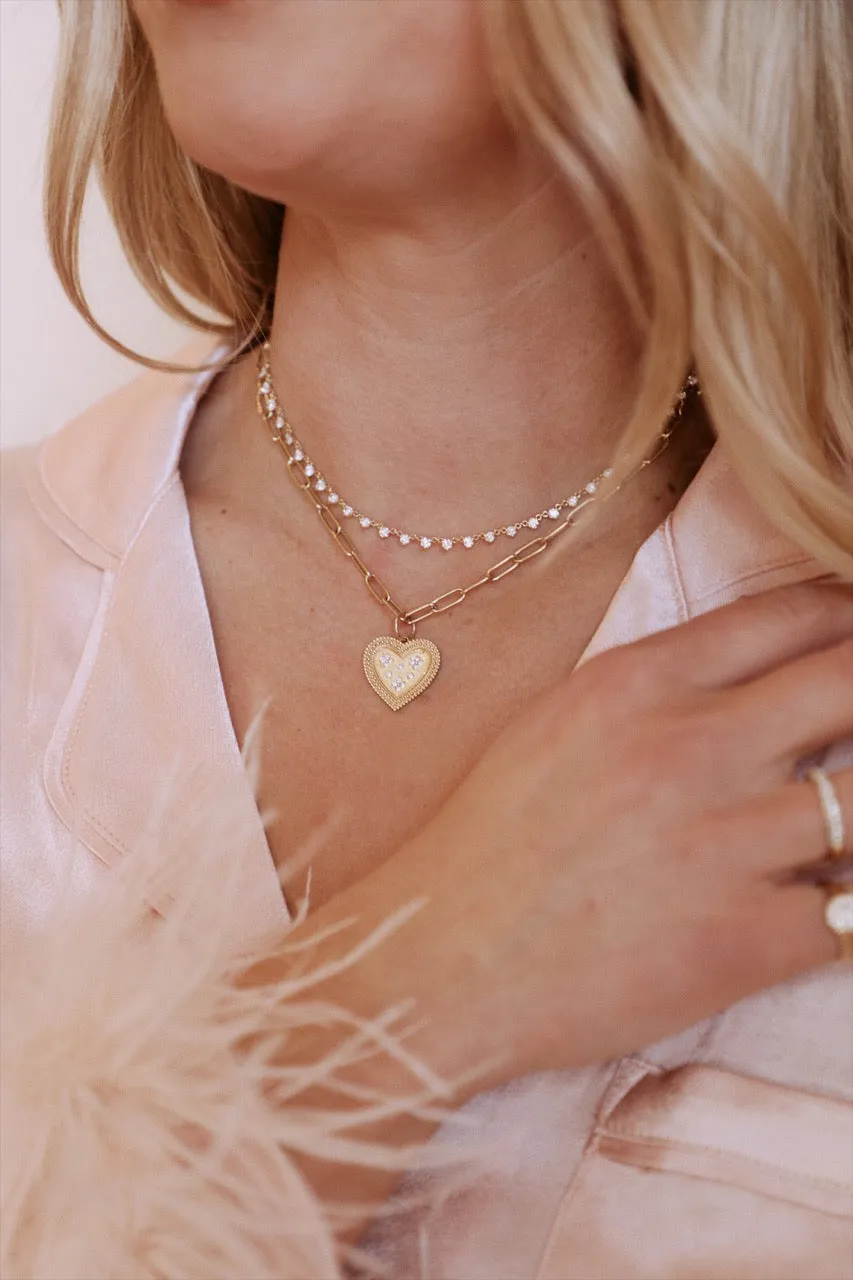 14k Yellow Gold Mini Rounded Paper Clip Chain Necklace