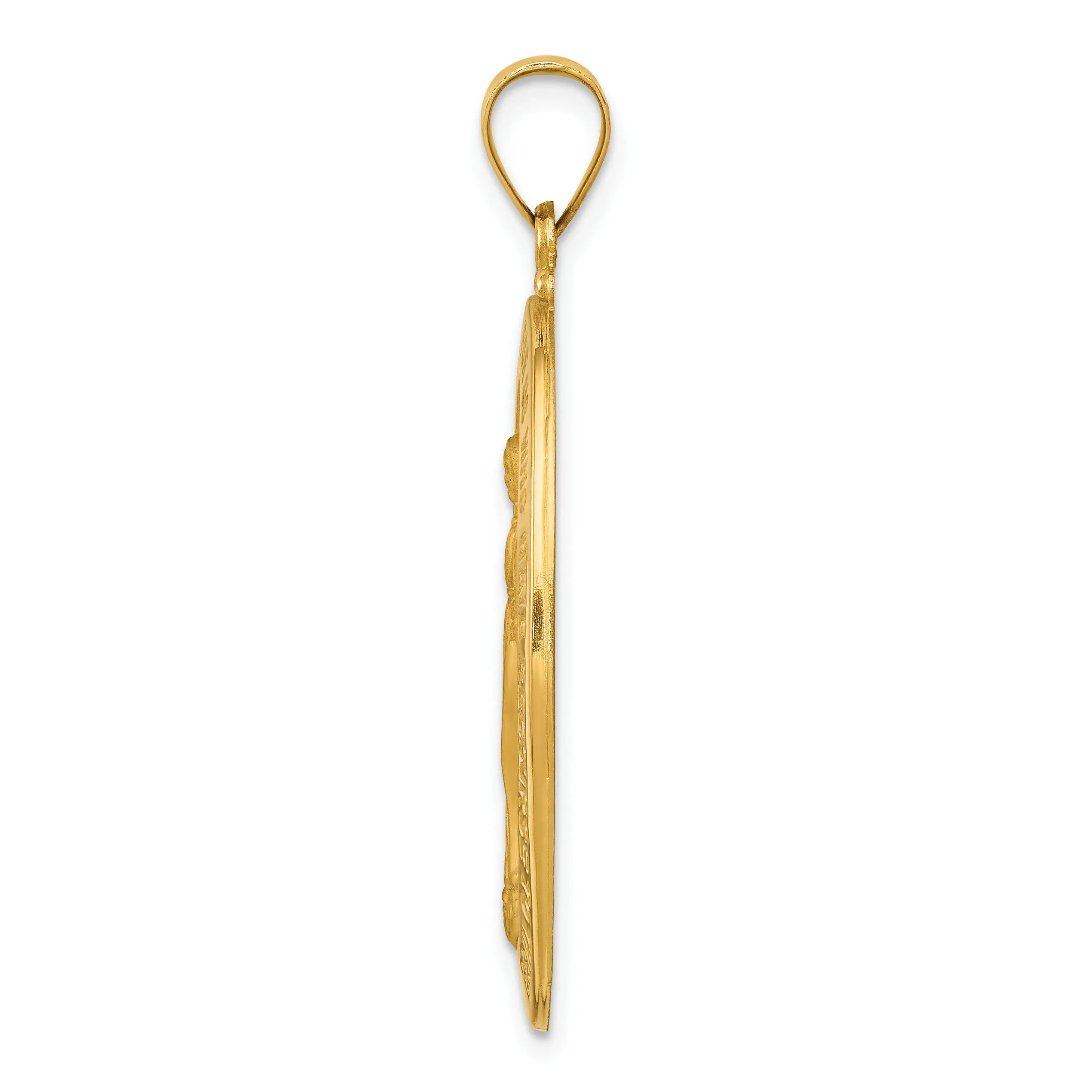 14k Yellow Gold Miraculous Medal Pendant
