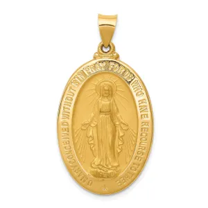 14k Yellow Gold Miraculous Medal Pendant