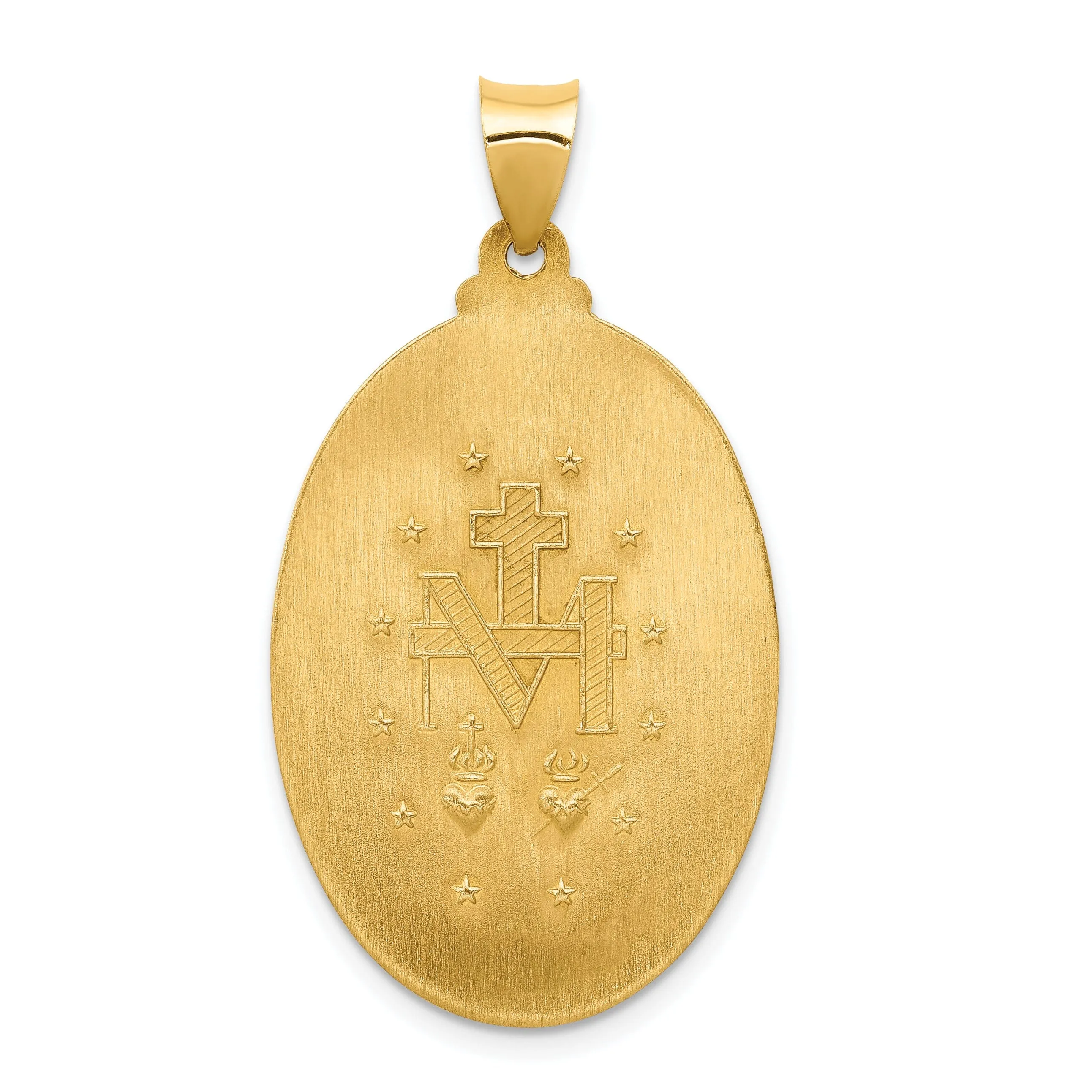 14k Yellow Gold Miraculous Medal Pendant