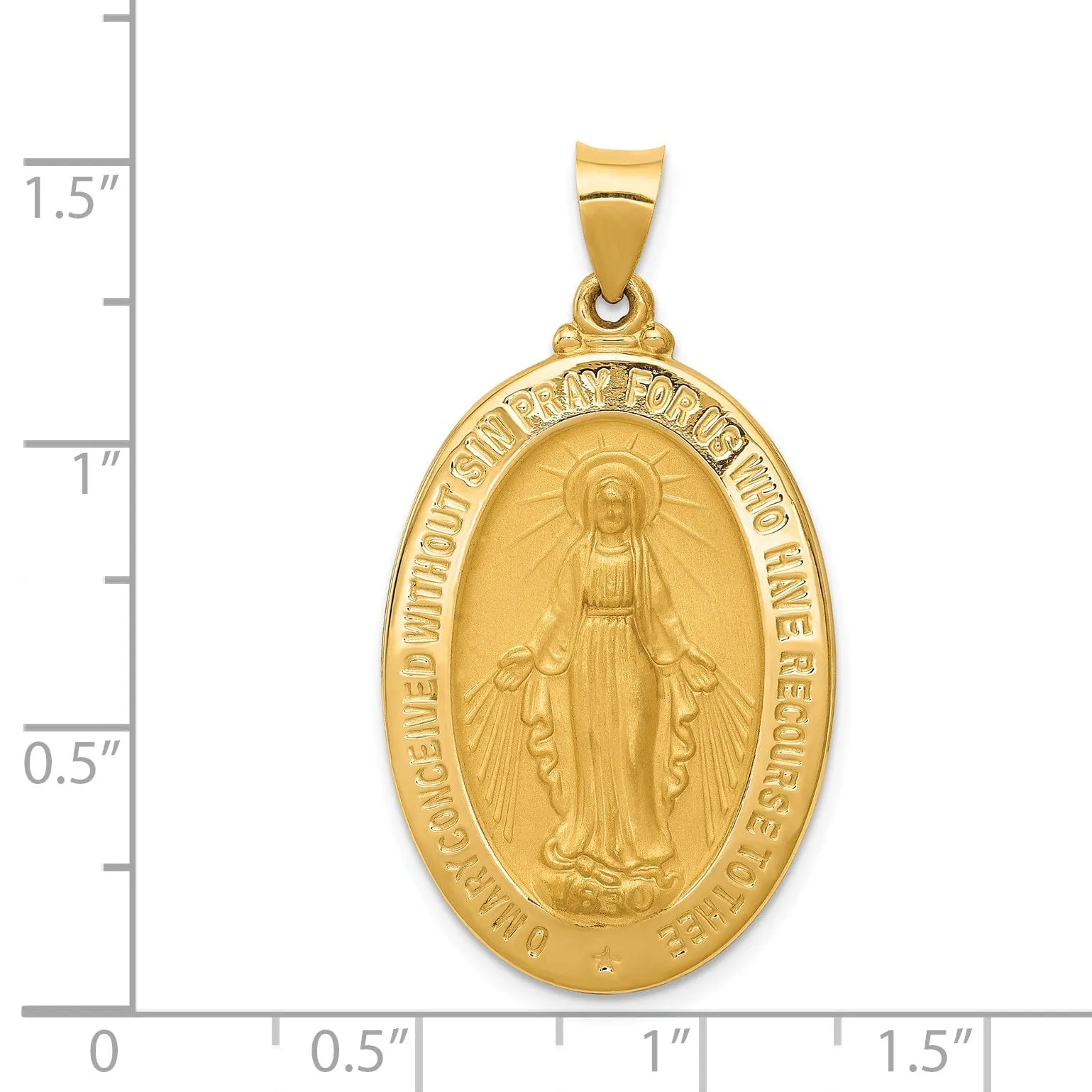 14k Yellow Gold Miraculous Medal Pendant