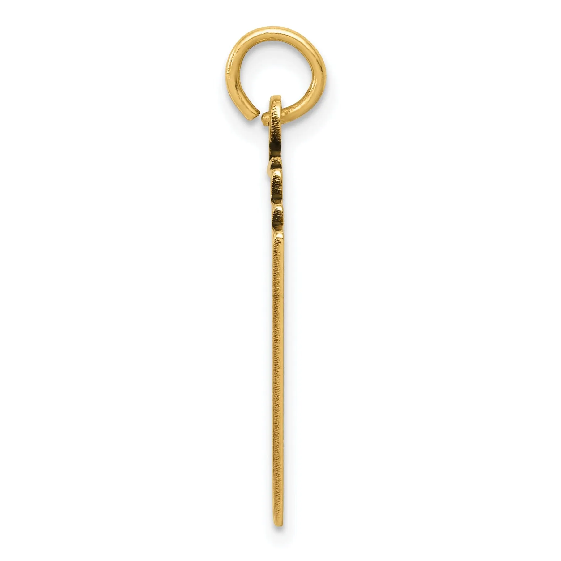14k Yellow Gold Polished  Black Enameled Finish Royal Flush Playing Cards Charm Pendant