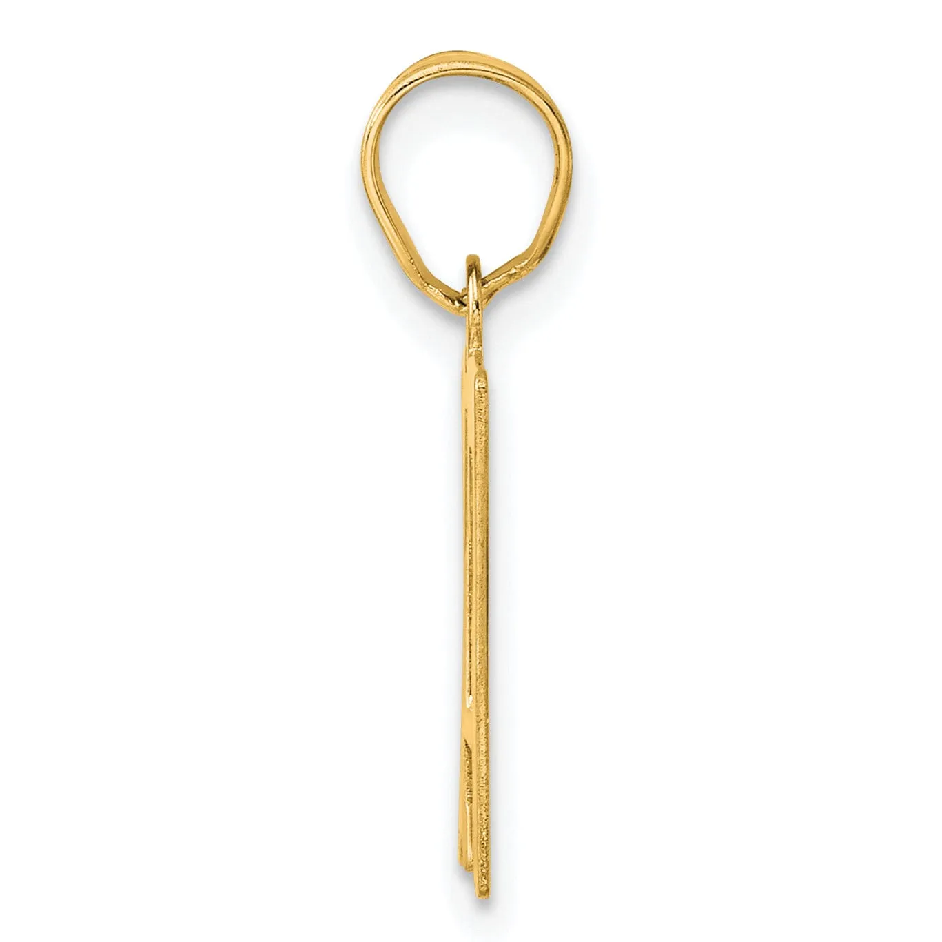 14k Yellow Gold Polished Finish Number 17 Charm Pendant