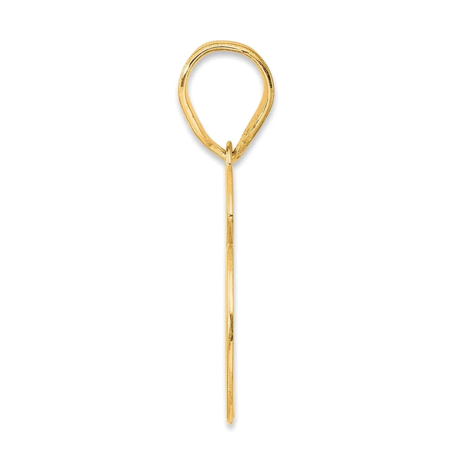 14k Yellow Gold Polished Finish Number 66 Charm Pendant