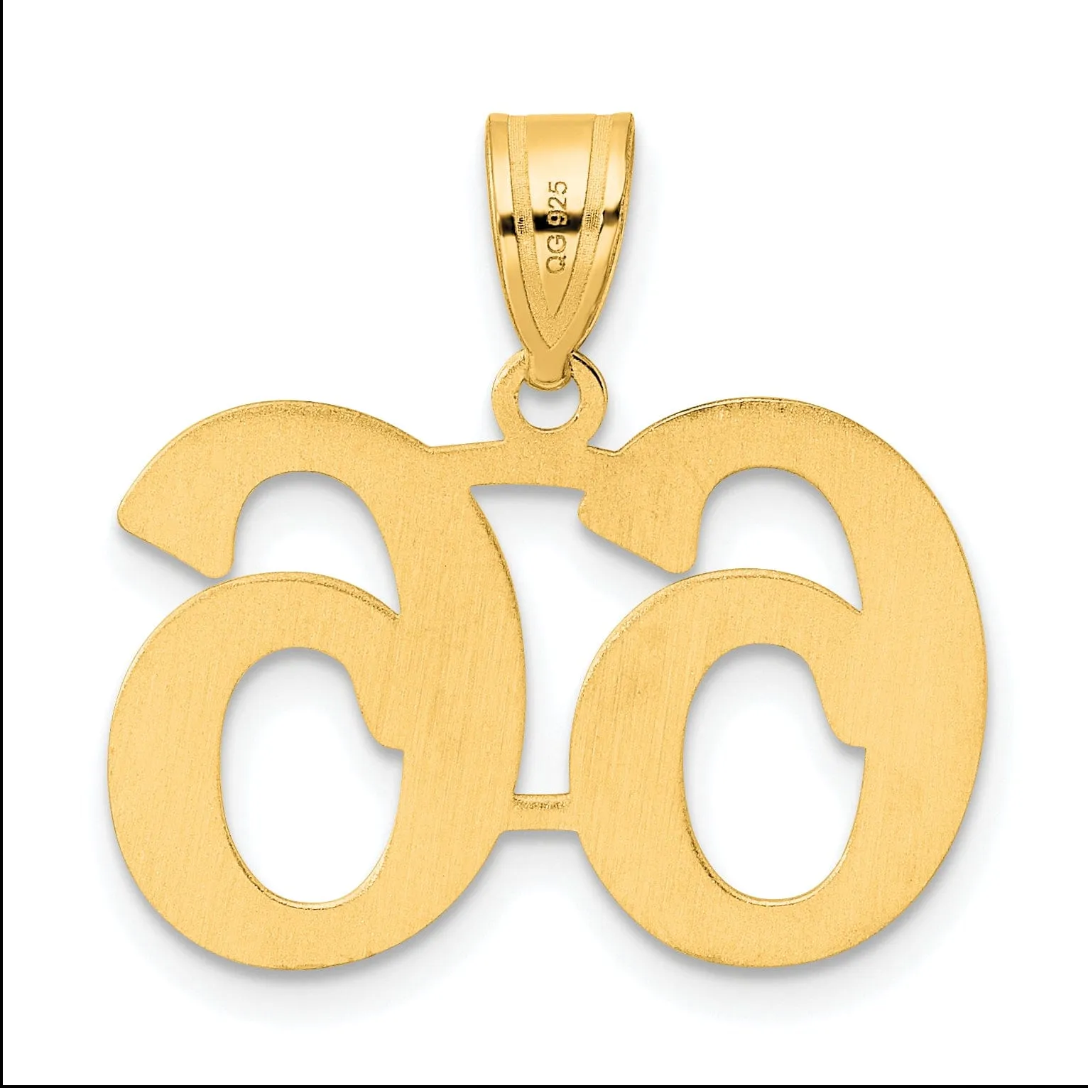 14k Yellow Gold Polished Finish Number 66 Charm Pendant