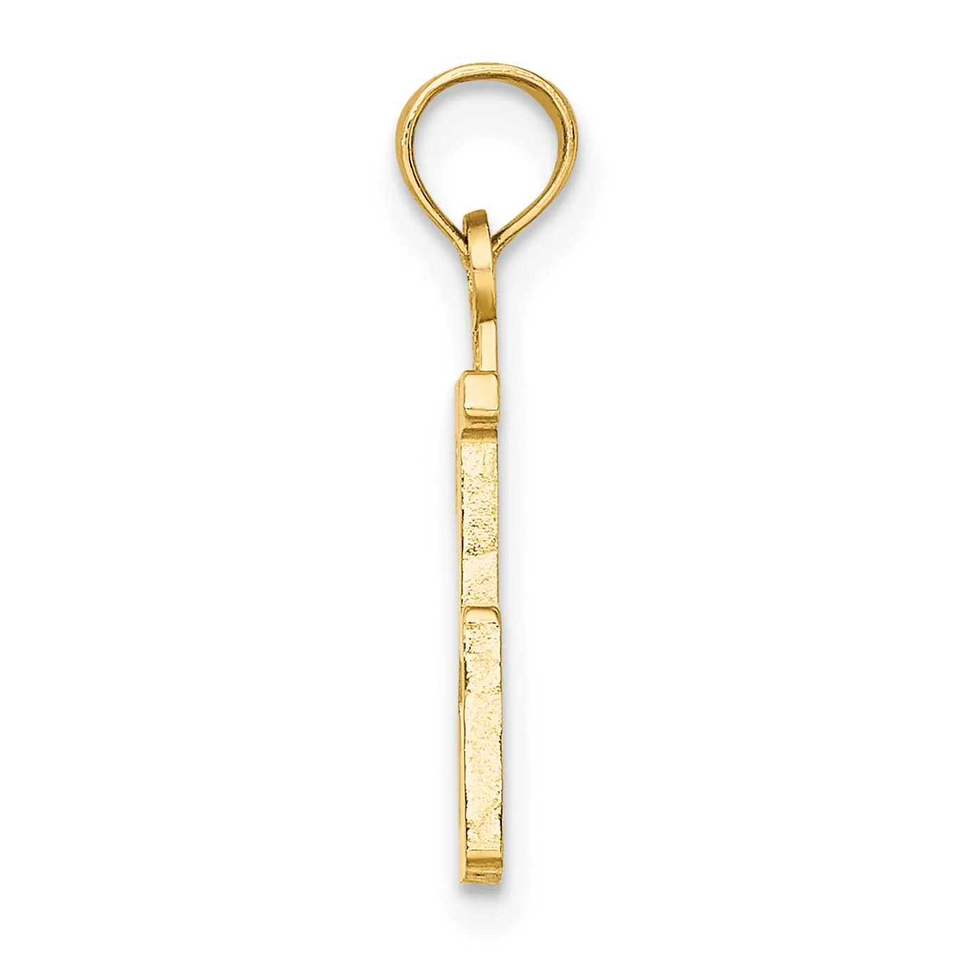14K Yellow Gold Polished Finished Block Script Design Number 25 Charm Pendant