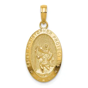 14k Yellow Gold Saint Christopher Medal Pendant
