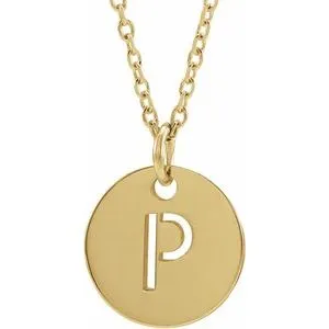14K Yellow Initial P 16-18" Necklace