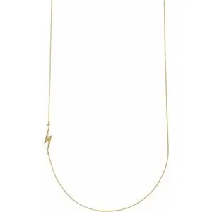 14K Yellow Lightning Bolt 18" Necklace