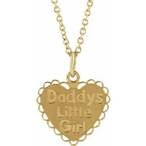 14K Yellow "Daddy's Little Girl" 15" Necklace