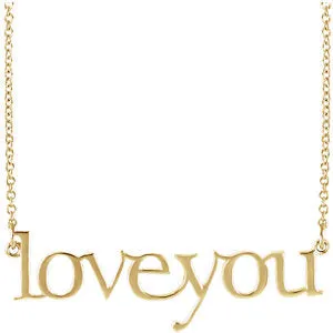 14K Yellow "Love You" 16 1/2" Necklace