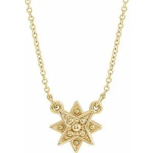 14K Yellow Star 16-18" Necklace