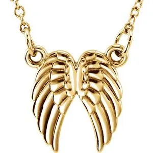 14K Yellow Tiny Posh® Angel Wings 16-18" Necklace