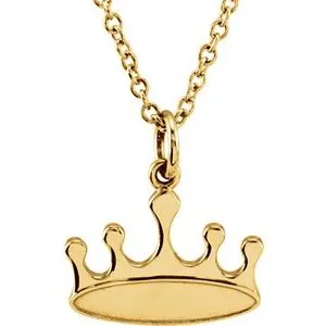 14K Yellow Tiny Posh® Crown 16-18" Necklace