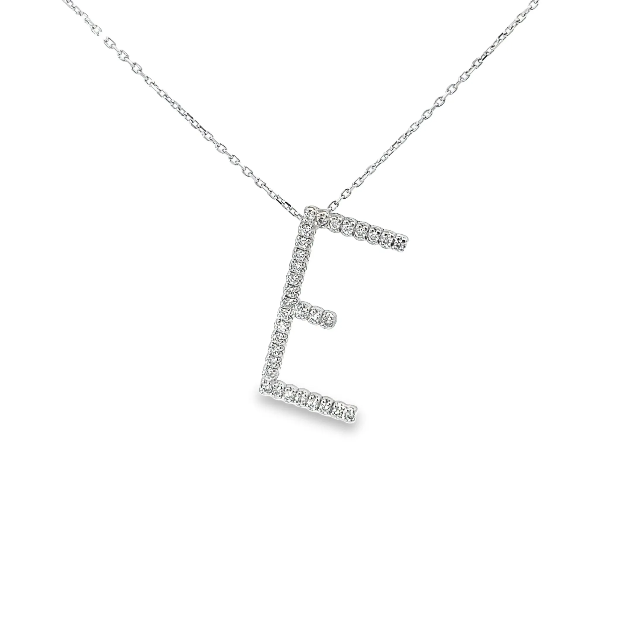 14KW .35CT GSI1 DIAMOND INITIAL E PENDANT