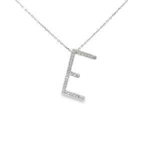 14KW .35CT GSI1 DIAMOND INITIAL E PENDANT