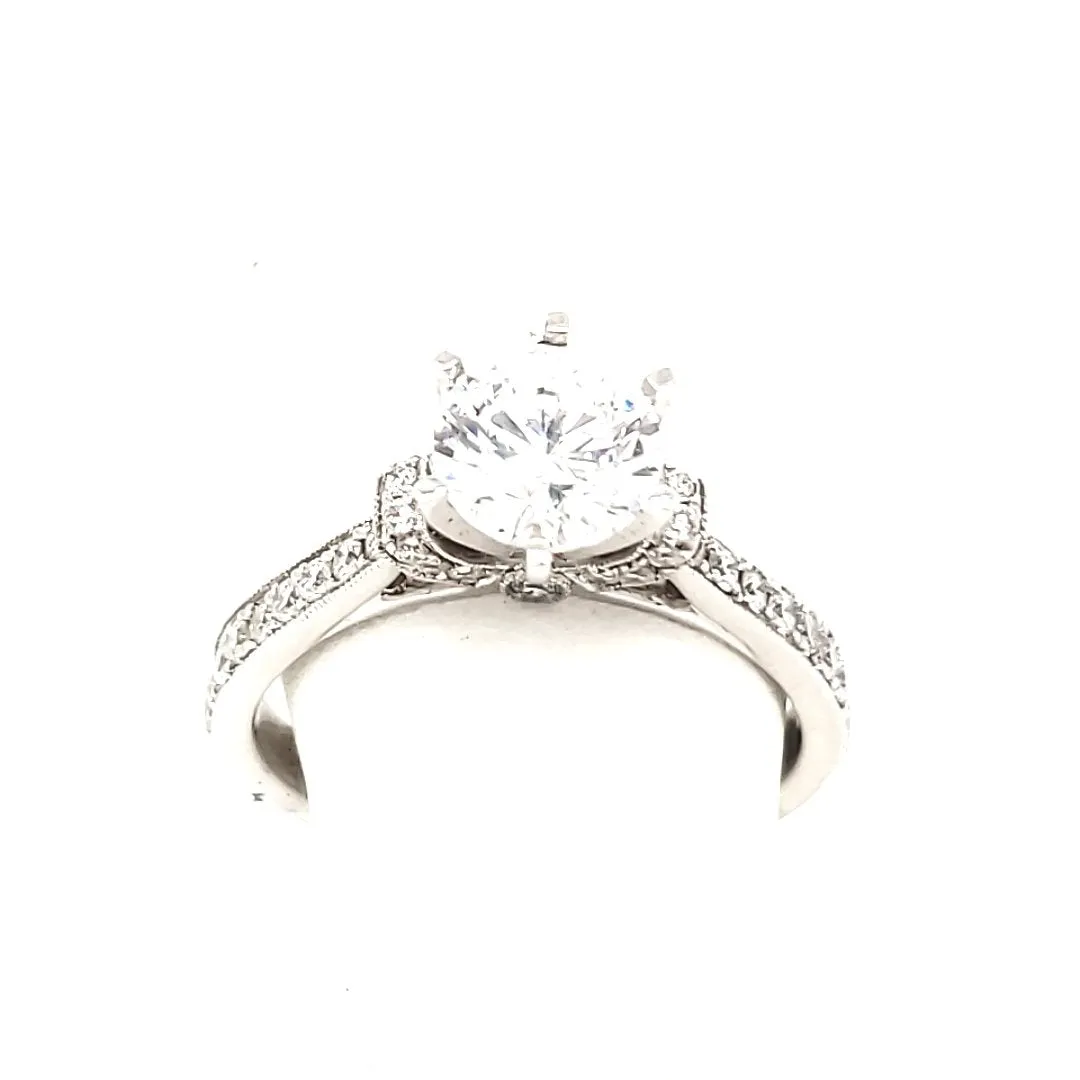 14KW Milgrain Diamond Engagement ring