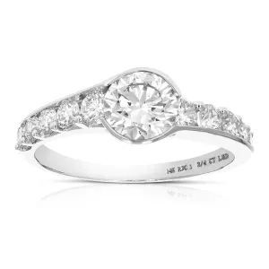 1.75 cttw Wedding Engagement Ring for Women, Round Lab Grown Diamond Ring in 14K White Gold, Prong Setting
