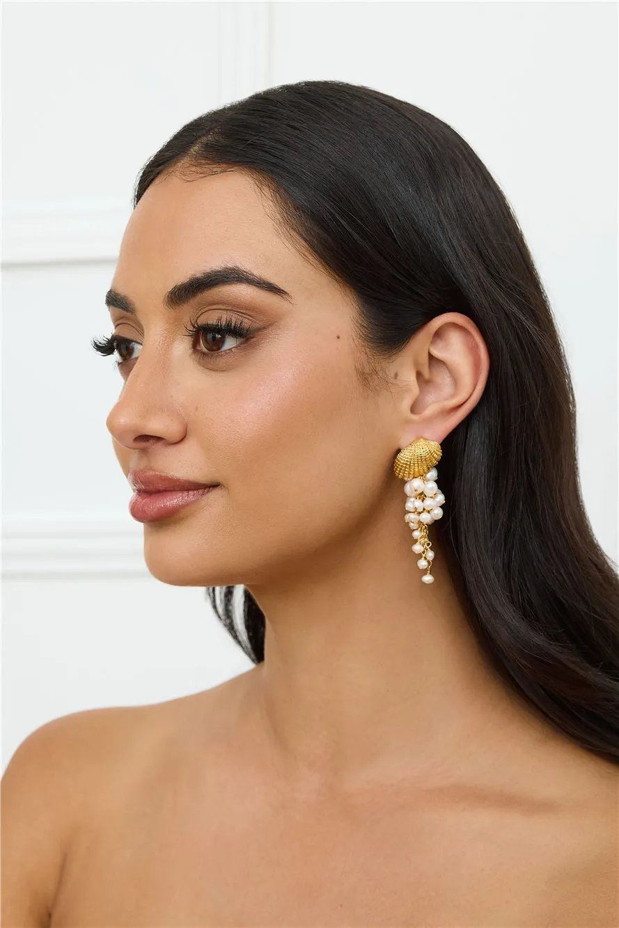 18k Gold Plated Seashell Cove Earrings Gold