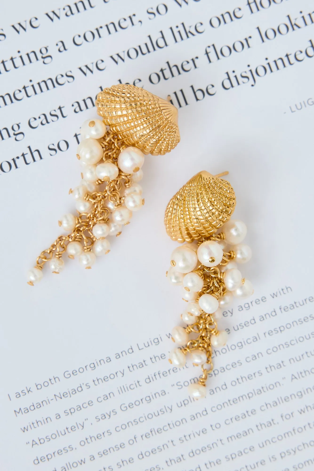 18k Gold Plated Seashell Cove Earrings Gold