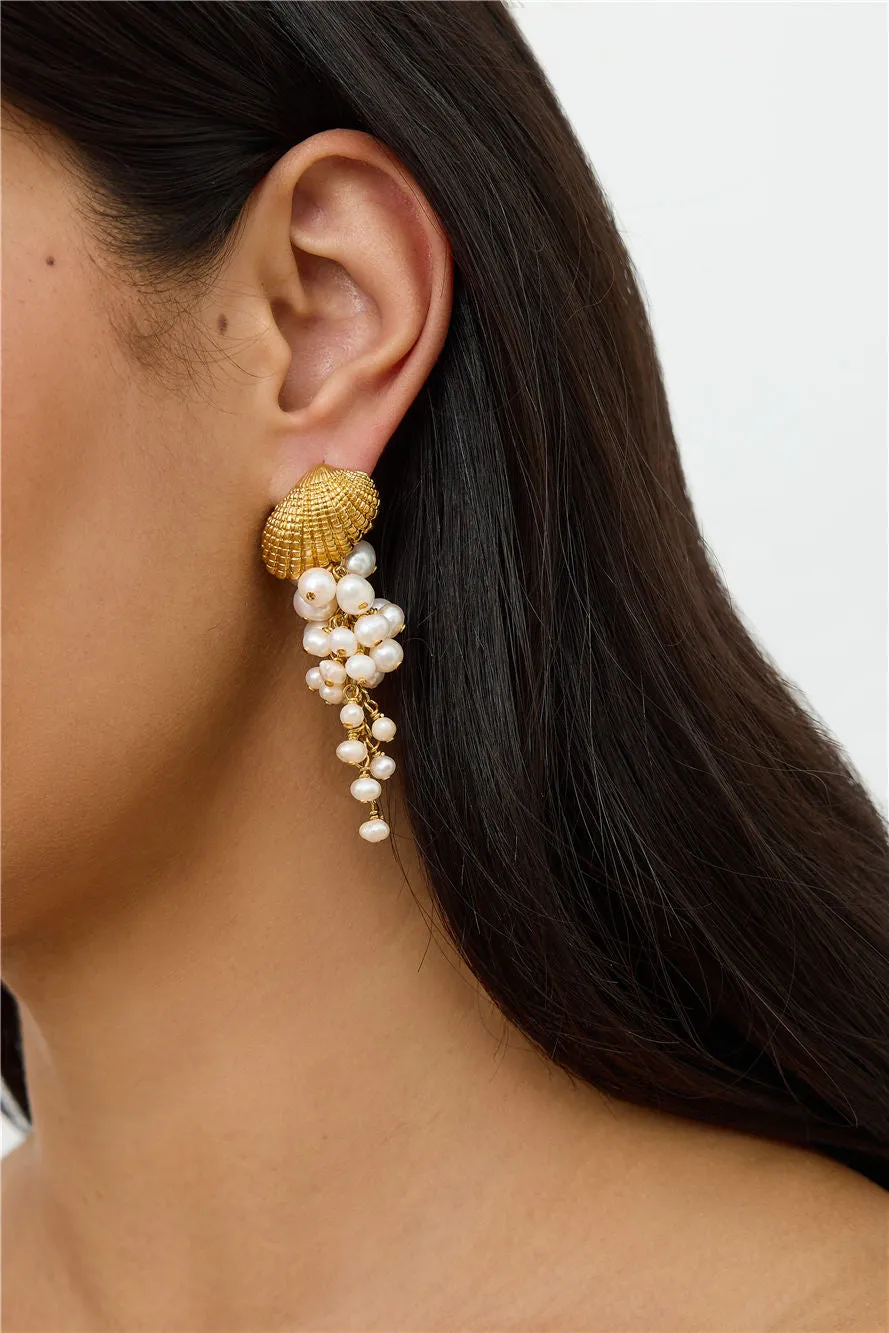 18k Gold Plated Seashell Cove Earrings Gold