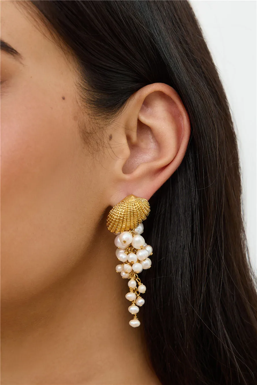 18k Gold Plated Seashell Cove Earrings Gold