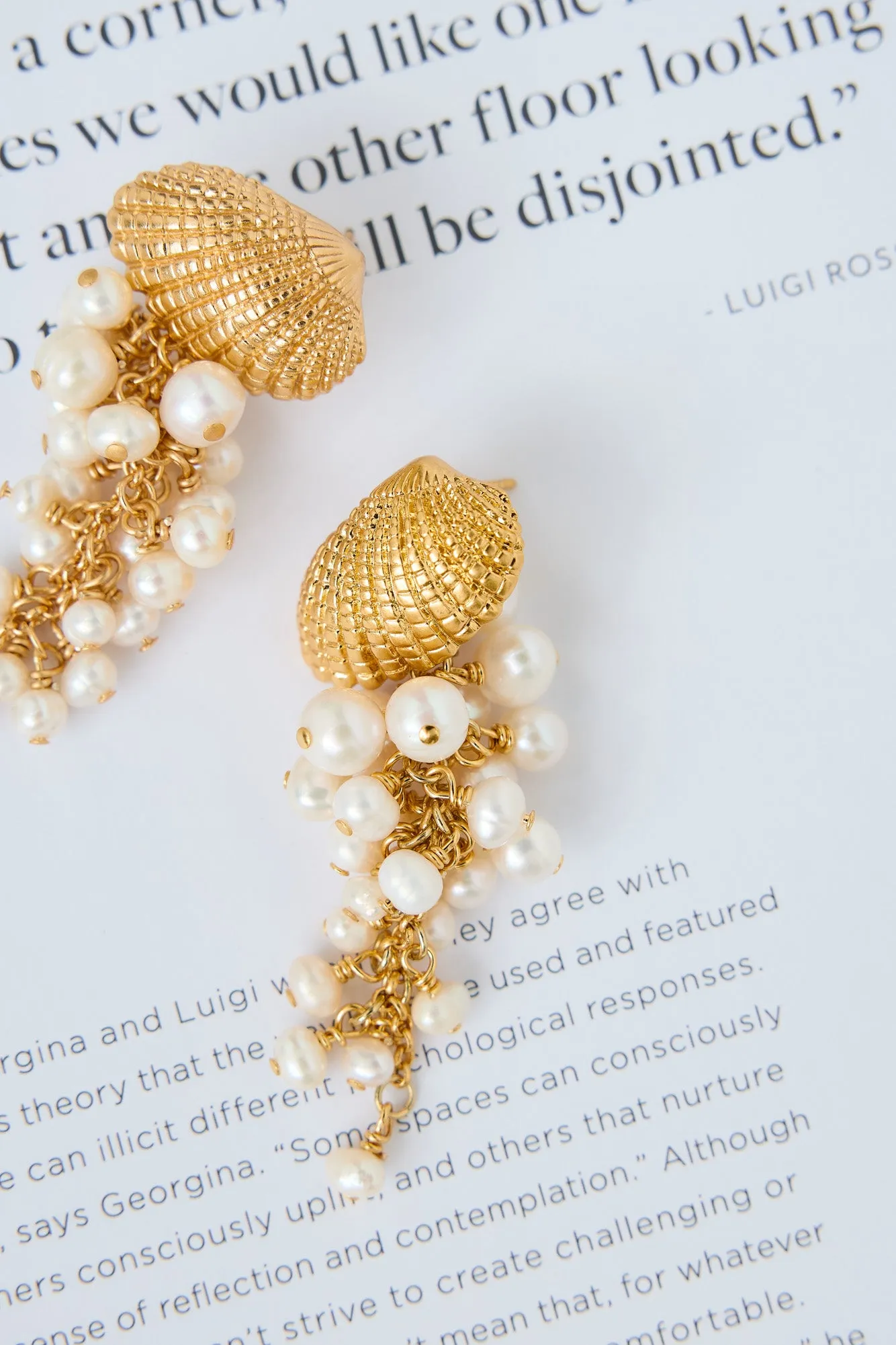 18k Gold Plated Seashell Cove Earrings Gold